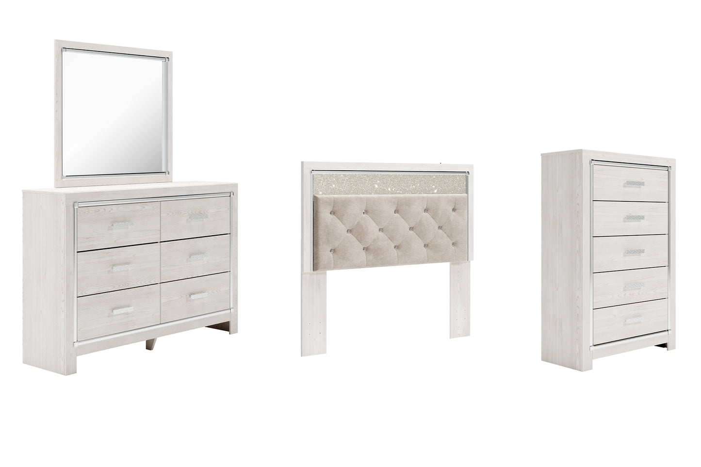 Altyra Queen Panel Headboard with Mirrored Dresser and Chest Milwaukee Furniture of Chicago - Furniture Store in Chicago Serving Humbolt Park, Roscoe Village, Avondale, & Homan Square