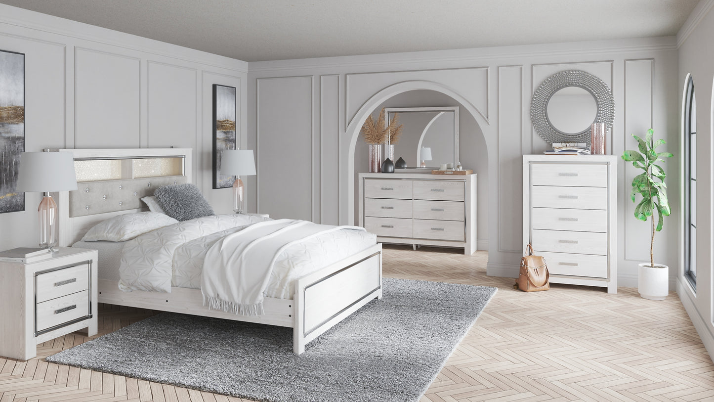 Altyra Queen Panel Bookcase Bed with Mirrored Dresser and Chest Milwaukee Furniture of Chicago - Furniture Store in Chicago Serving Humbolt Park, Roscoe Village, Avondale, & Homan Square