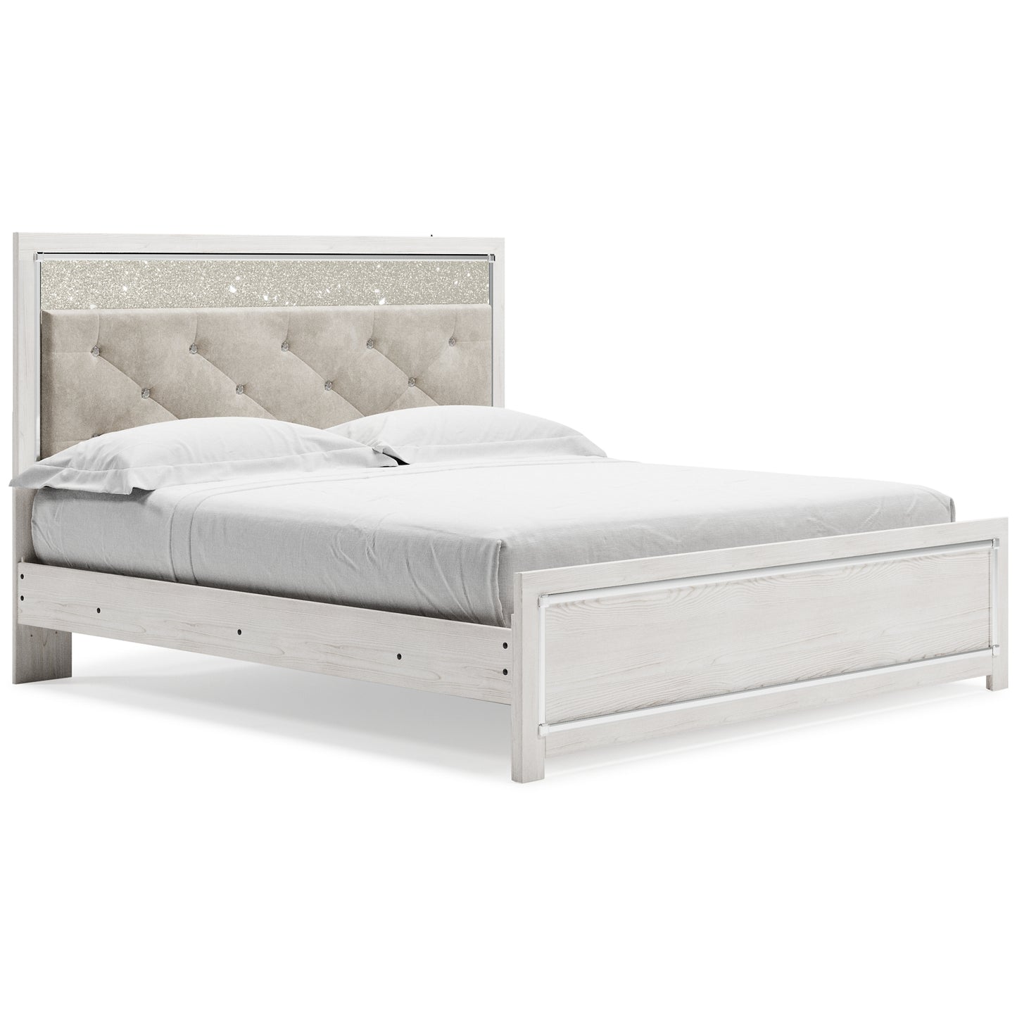 Altyra King Panel Bed with Mirrored Dresser, Chest and 2 Nightstands Milwaukee Furniture of Chicago - Furniture Store in Chicago Serving Humbolt Park, Roscoe Village, Avondale, & Homan Square