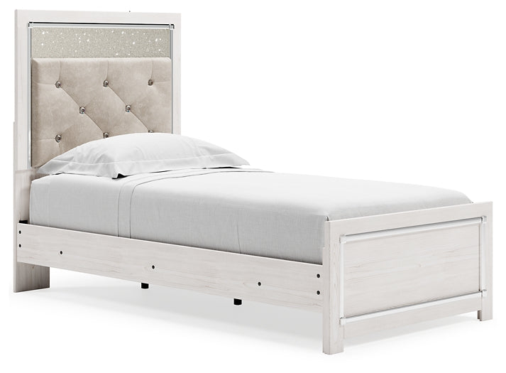 Altyra Twin Panel Bed with Mirrored Dresser Milwaukee Furniture of Chicago - Furniture Store in Chicago Serving Humbolt Park, Roscoe Village, Avondale, & Homan Square