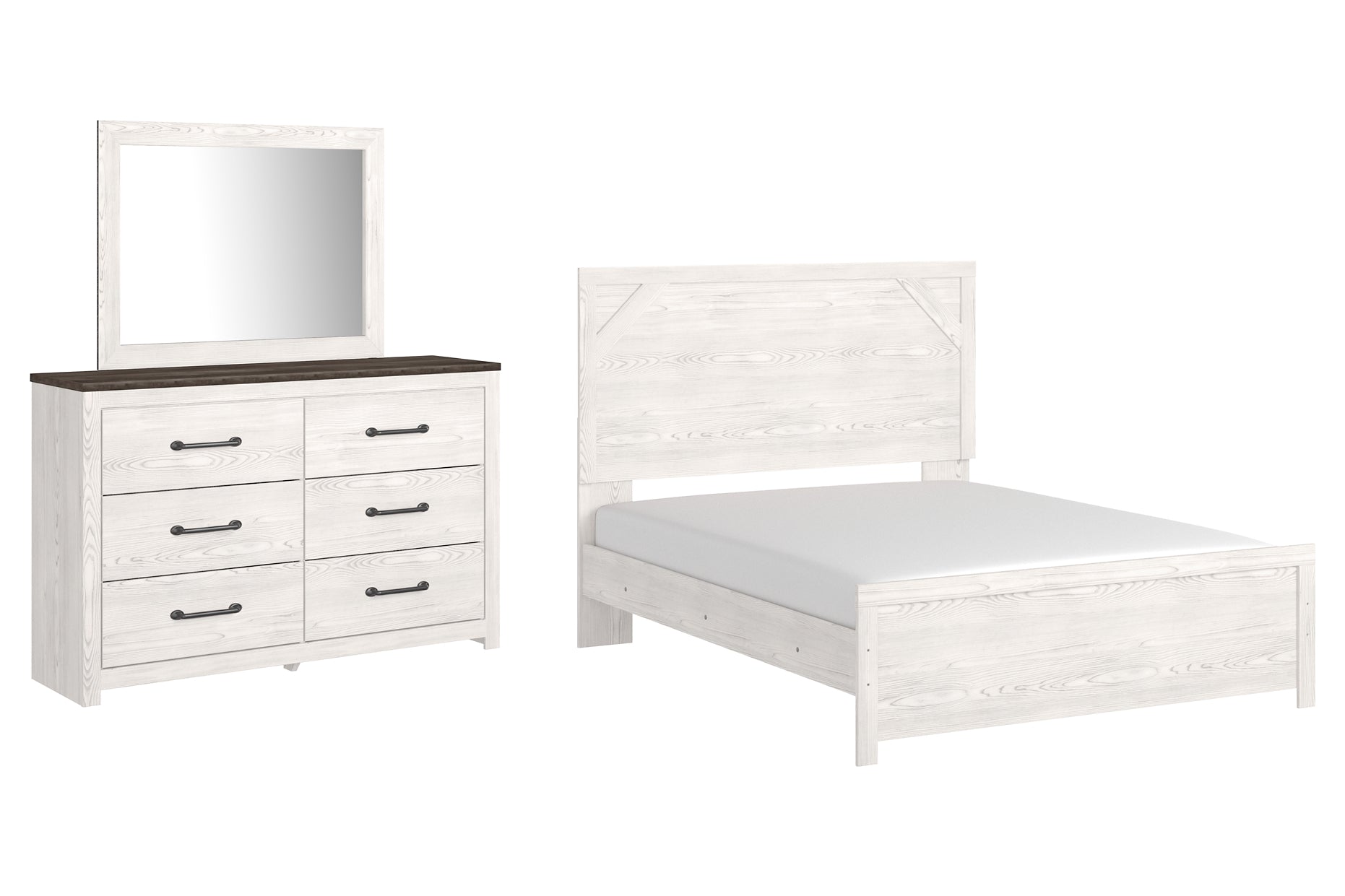 Gerridan Queen Panel Bed with Mirrored Dresser Milwaukee Furniture of Chicago - Furniture Store in Chicago Serving Humbolt Park, Roscoe Village, Avondale, & Homan Square