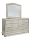 Coralayne King Upholstered Bed with Mirrored Dresser Milwaukee Furniture of Chicago - Furniture Store in Chicago Serving Humbolt Park, Roscoe Village, Avondale, & Homan Square