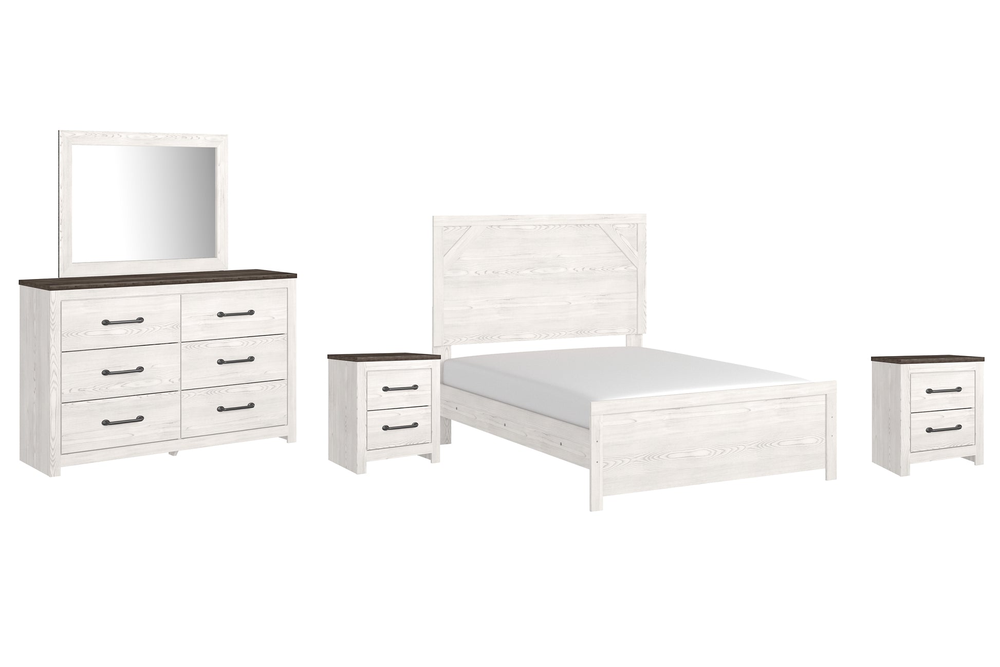 Gerridan Full Panel Bed with Mirrored Dresser and 2 Nightstands Milwaukee Furniture of Chicago - Furniture Store in Chicago Serving Humbolt Park, Roscoe Village, Avondale, & Homan Square