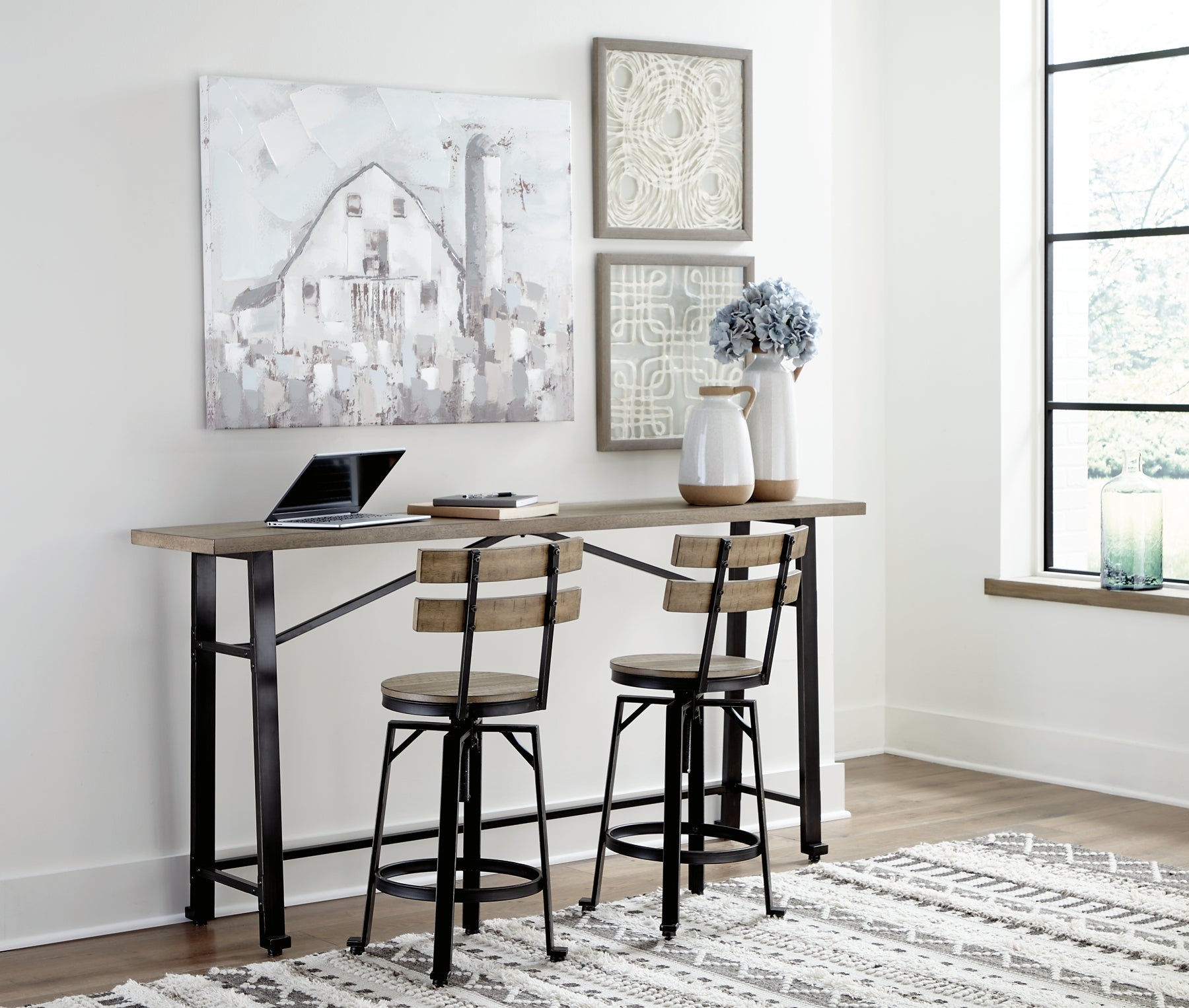 Lesterton Counter Height Dining Table and 2 Barstools Milwaukee Furniture of Chicago - Furniture Store in Chicago Serving Humbolt Park, Roscoe Village, Avondale, & Homan Square