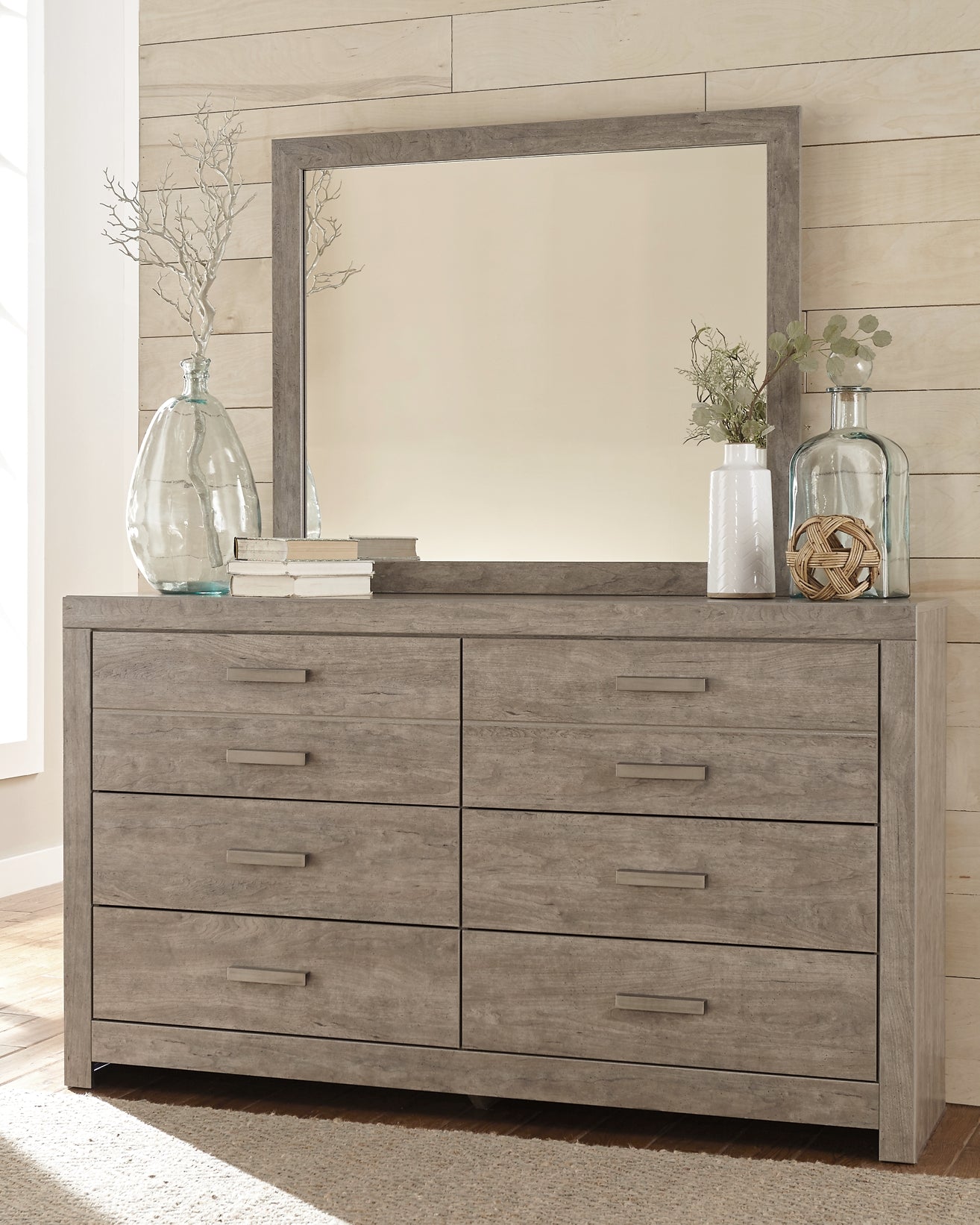 Culverbach Queen Panel Bed with Mirrored Dresser and 2 Nightstands Milwaukee Furniture of Chicago - Furniture Store in Chicago Serving Humbolt Park, Roscoe Village, Avondale, & Homan Square