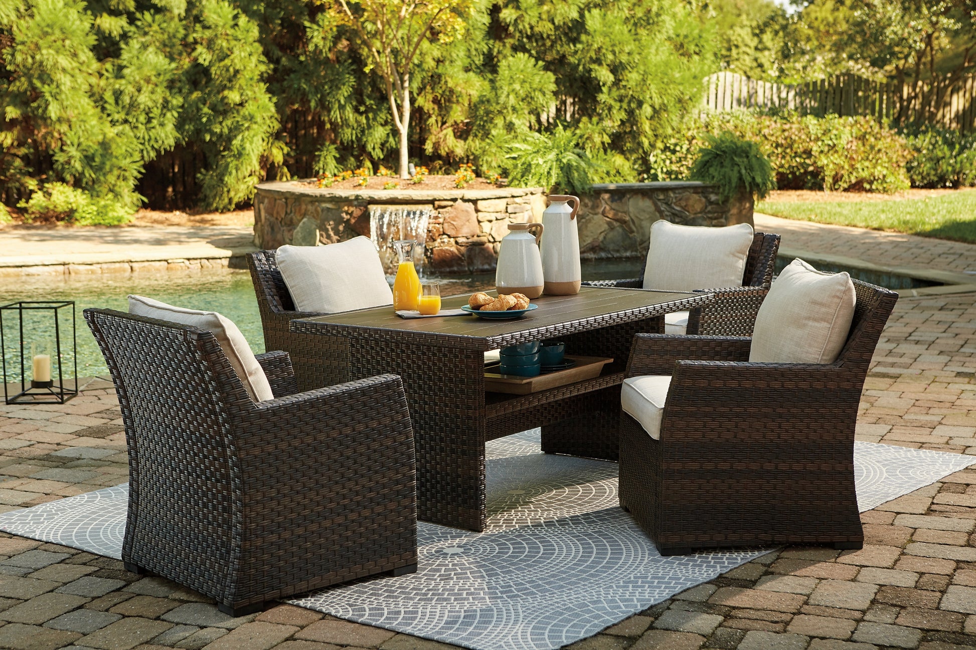 Easy Isle Outdoor Dining Table and 4 Chairs Milwaukee Furniture of Chicago - Furniture Store in Chicago Serving Humbolt Park, Roscoe Village, Avondale, & Homan Square