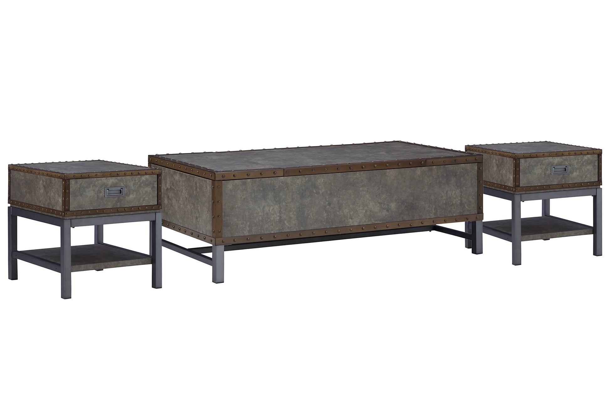 Derrylin Coffee Table with 2 End Tables Milwaukee Furniture of Chicago - Furniture Store in Chicago Serving Humbolt Park, Roscoe Village, Avondale, & Homan Square