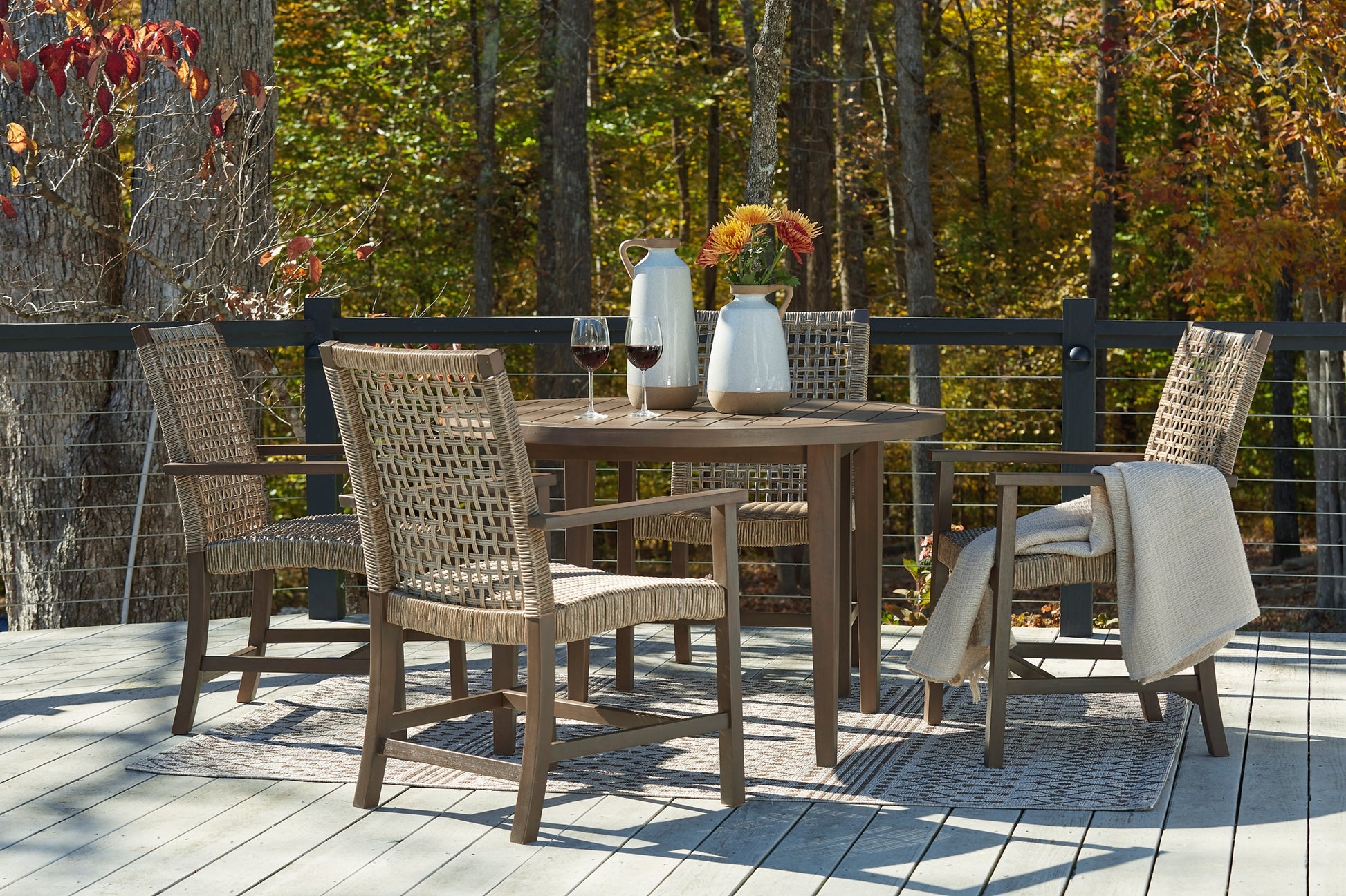 Germalia Outdoor Dining Table and 4 Chairs Milwaukee Furniture of Chicago - Furniture Store in Chicago Serving Humbolt Park, Roscoe Village, Avondale, & Homan Square