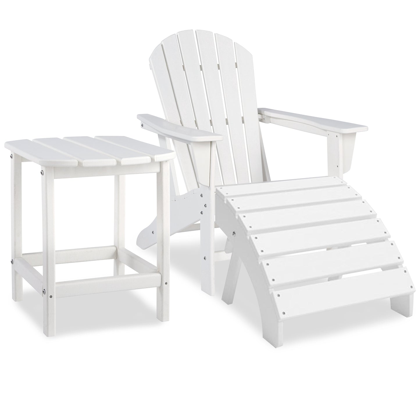 Sundown Treasure Outdoor Adirondack Chair and Ottoman with Side Table Milwaukee Furniture of Chicago - Furniture Store in Chicago Serving Humbolt Park, Roscoe Village, Avondale, & Homan Square
