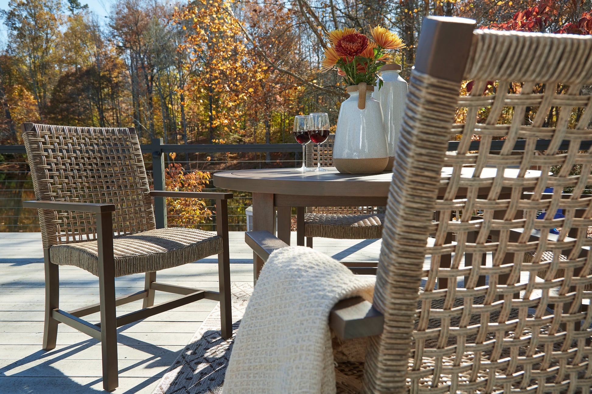 Germalia Outdoor Dining Table and 2 Chairs Milwaukee Furniture of Chicago - Furniture Store in Chicago Serving Humbolt Park, Roscoe Village, Avondale, & Homan Square