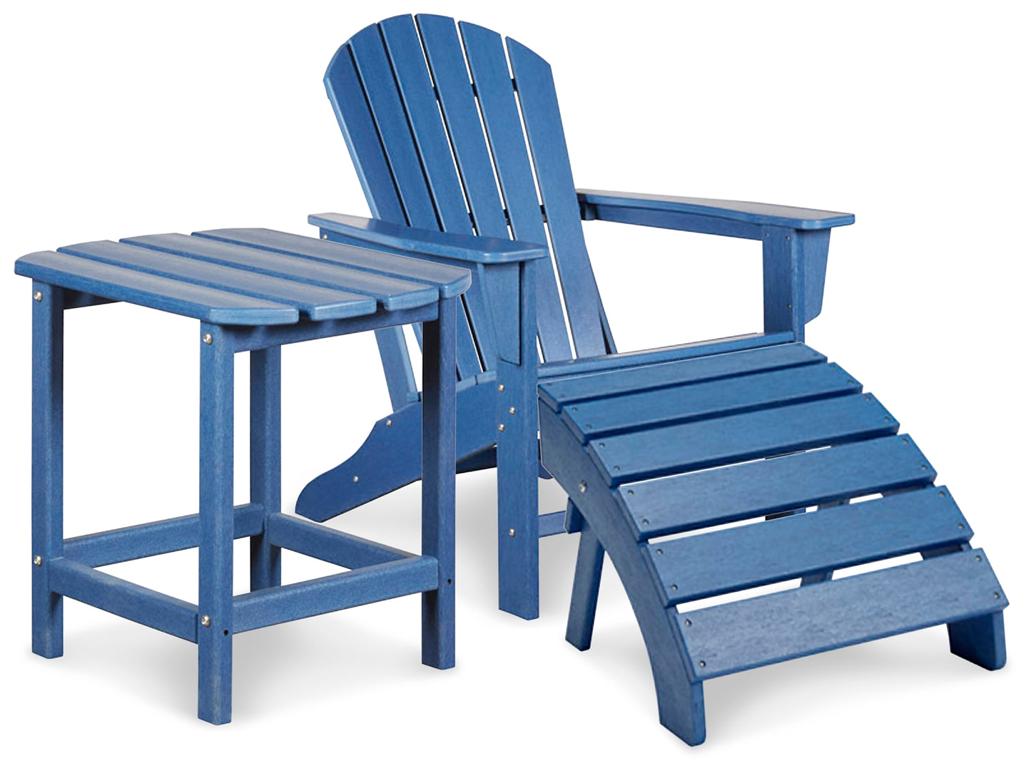 Sundown Treasure Outdoor Adirondack Chair and Ottoman with Side Table Milwaukee Furniture of Chicago - Furniture Store in Chicago Serving Humbolt Park, Roscoe Village, Avondale, & Homan Square