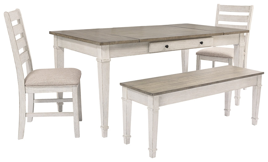 Skempton Dining Table and 2 Chairs and Bench Milwaukee Furniture of Chicago - Furniture Store in Chicago Serving Humbolt Park, Roscoe Village, Avondale, & Homan Square