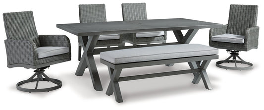 Elite Park Outdoor Dining Table and 4 Chairs and Bench Milwaukee Furniture of Chicago - Furniture Store in Chicago Serving Humbolt Park, Roscoe Village, Avondale, & Homan Square