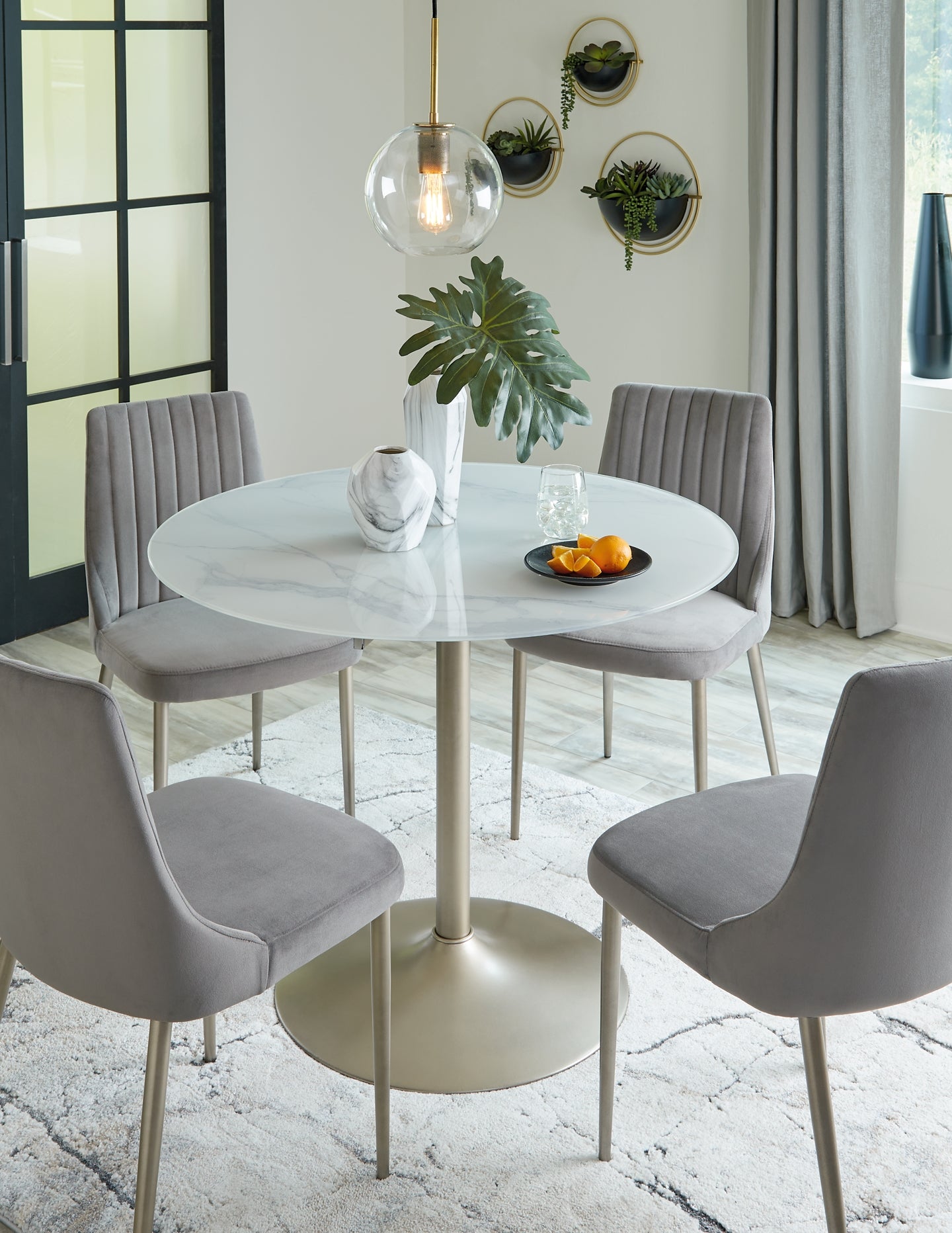 Barchoni Dining Table and 4 Chairs Milwaukee Furniture of Chicago - Furniture Store in Chicago Serving Humbolt Park, Roscoe Village, Avondale, & Homan Square