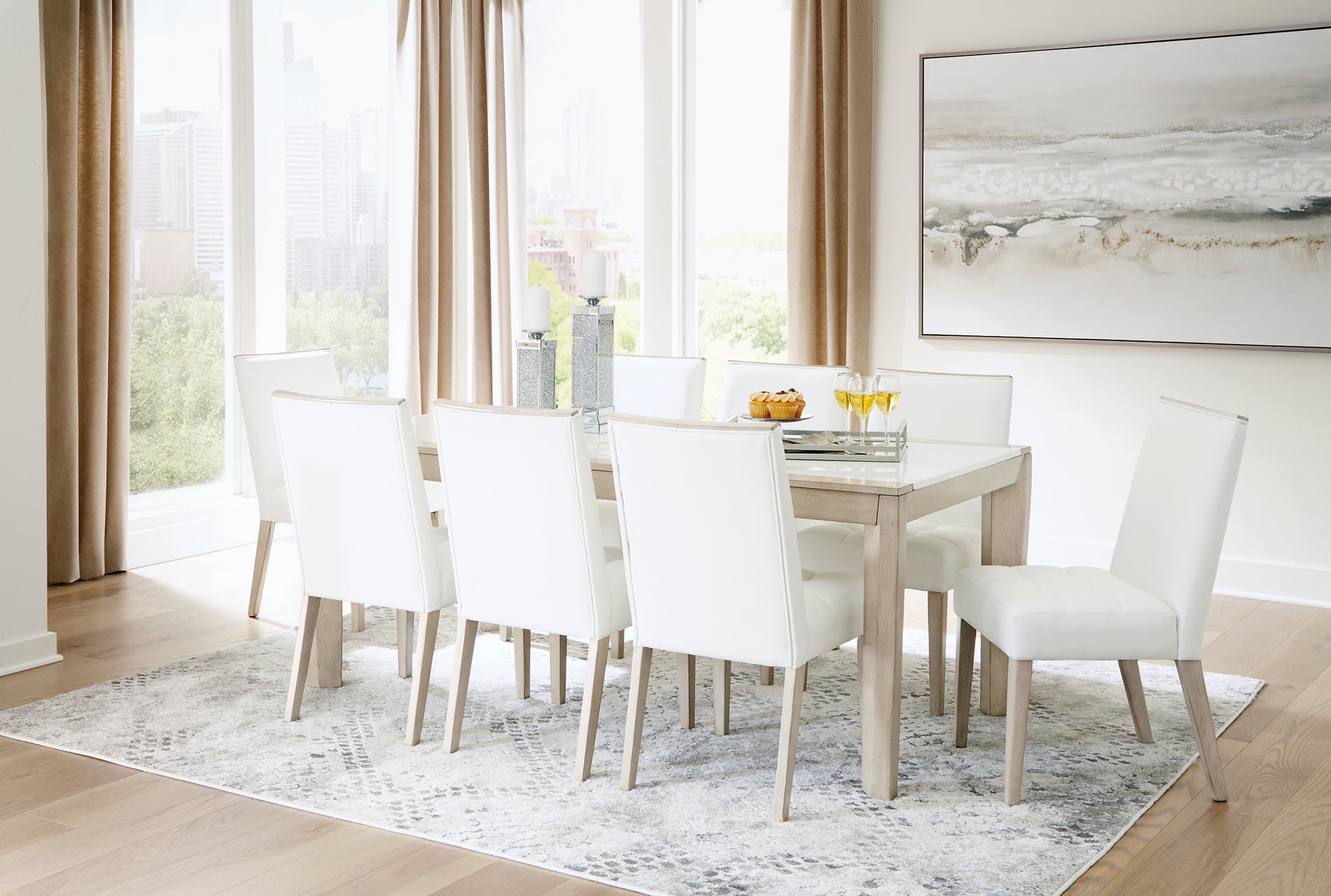 Wendora Dining Table and 8 Chairs Milwaukee Furniture of Chicago - Furniture Store in Chicago Serving Humbolt Park, Roscoe Village, Avondale, & Homan Square
