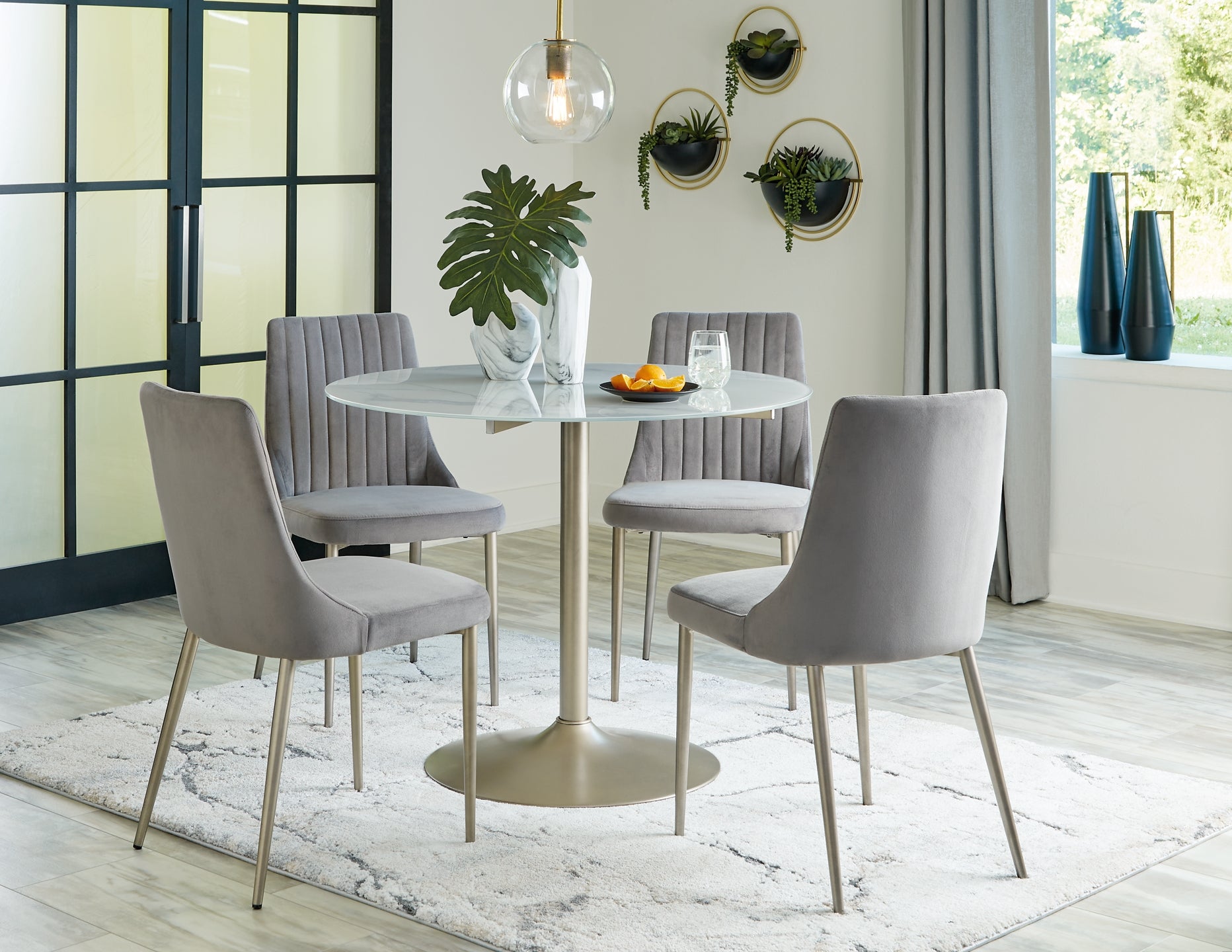 Barchoni Dining Table and 4 Chairs Milwaukee Furniture of Chicago - Furniture Store in Chicago Serving Humbolt Park, Roscoe Village, Avondale, & Homan Square