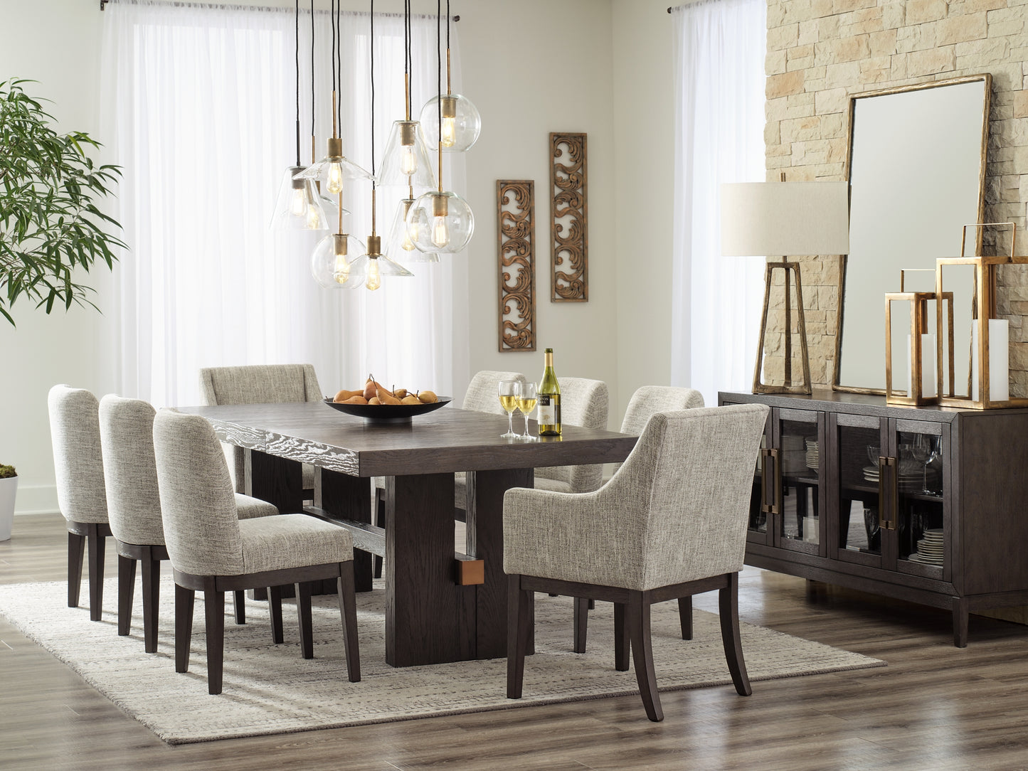 Burkhaus Dining Table and 8 Chairs Milwaukee Furniture of Chicago - Furniture Store in Chicago Serving Humbolt Park, Roscoe Village, Avondale, & Homan Square