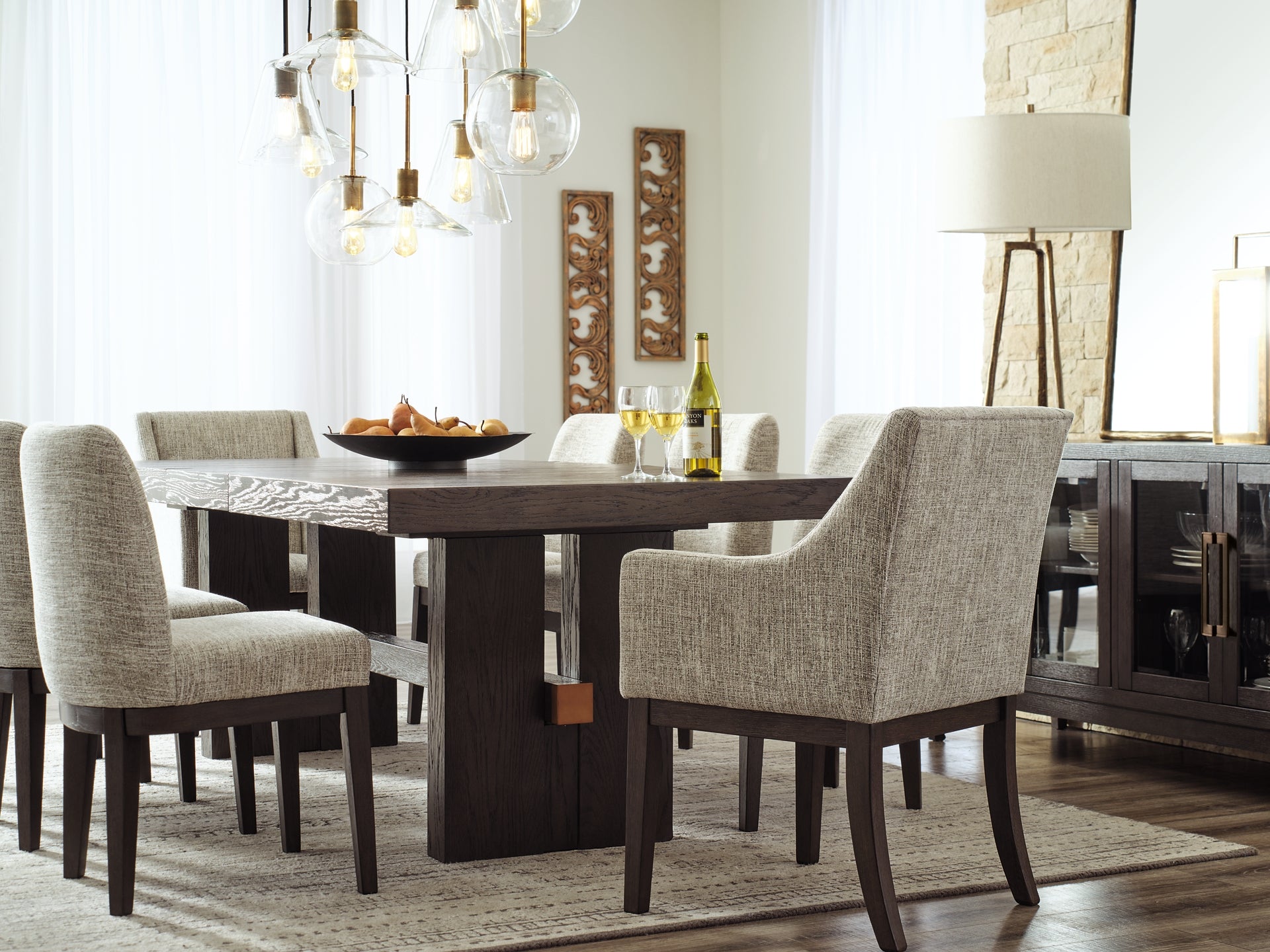 Burkhaus Dining Table and 8 Chairs Milwaukee Furniture of Chicago - Furniture Store in Chicago Serving Humbolt Park, Roscoe Village, Avondale, & Homan Square