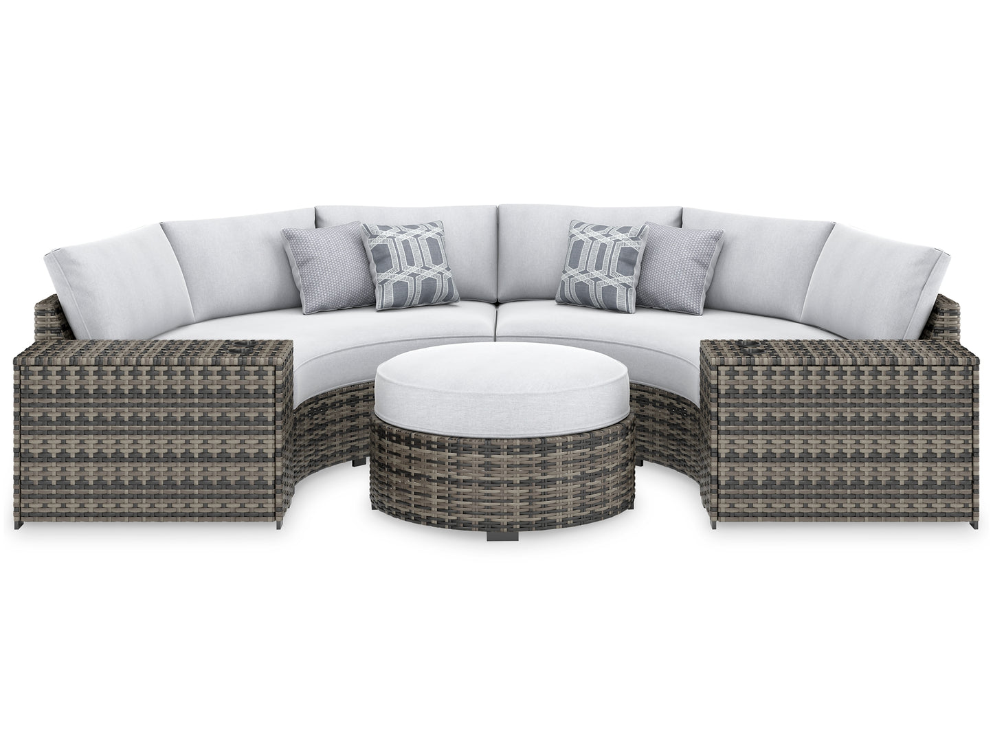 Harbor Court 4-Piece Outdoor Sectional with Ottoman Milwaukee Furniture of Chicago - Furniture Store in Chicago Serving Humbolt Park, Roscoe Village, Avondale, & Homan Square