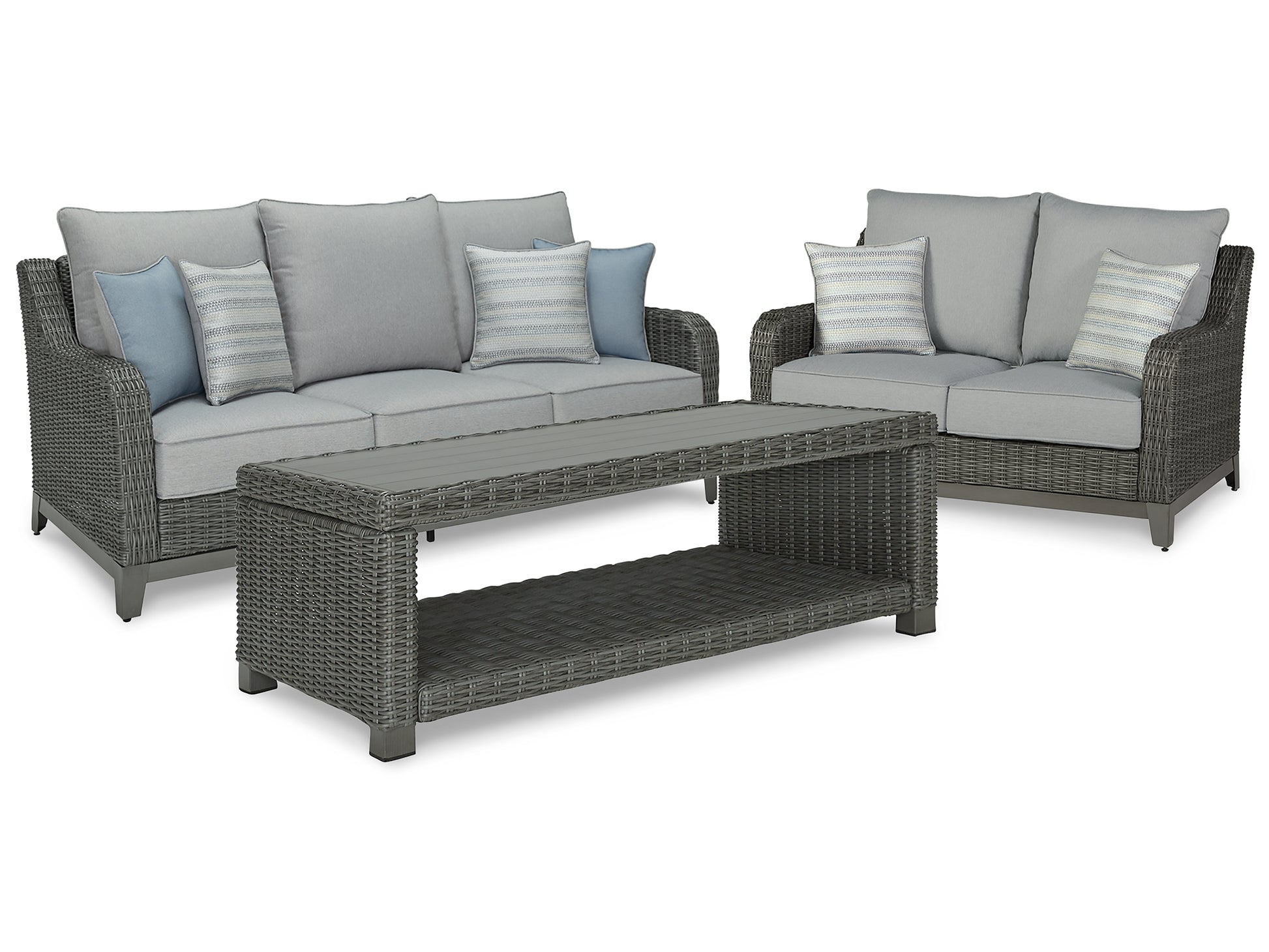 Elite Park Outdoor Sofa and Loveseat with Coffee Table Milwaukee Furniture of Chicago - Furniture Store in Chicago Serving Humbolt Park, Roscoe Village, Avondale, & Homan Square