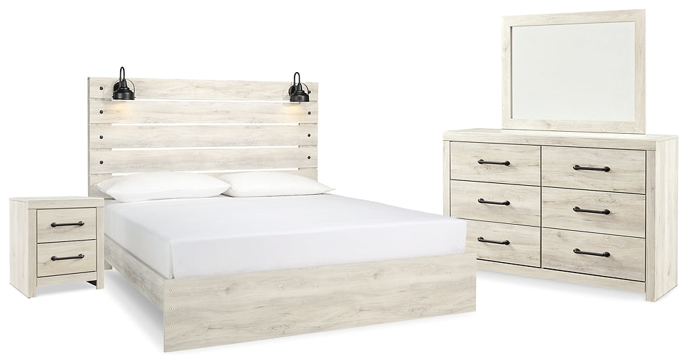 Cambeck King Panel Bed with Mirrored Dresser and Nightstand Milwaukee Furniture of Chicago - Furniture Store in Chicago Serving Humbolt Park, Roscoe Village, Avondale, & Homan Square