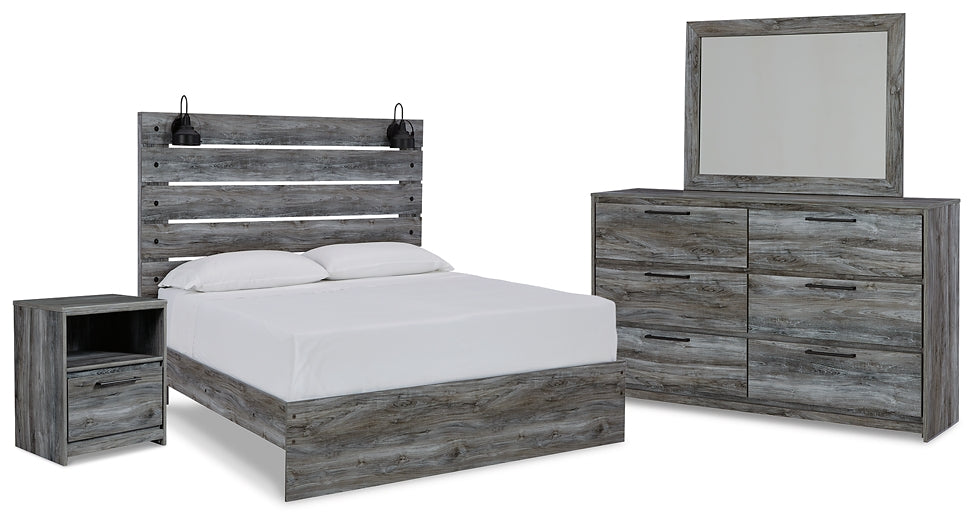 Baystorm Queen Panel Bed with Mirrored Dresser and Nightstand Milwaukee Furniture of Chicago - Furniture Store in Chicago Serving Humbolt Park, Roscoe Village, Avondale, & Homan Square