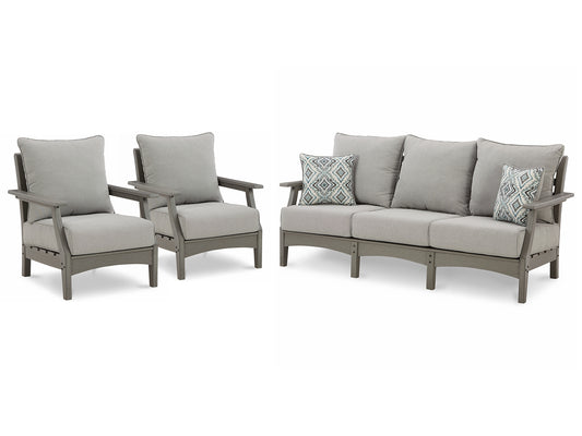 Visola Outdoor Sofa with 2 Lounge Chairs Milwaukee Furniture of Chicago - Furniture Store in Chicago Serving Humbolt Park, Roscoe Village, Avondale, & Homan Square