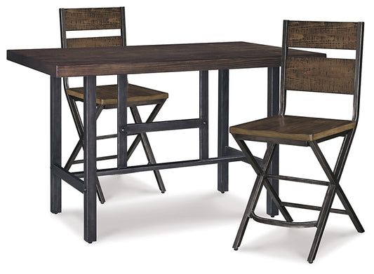 Kavara Counter Height Dining Table and 2 Barstools Milwaukee Furniture of Chicago - Furniture Store in Chicago Serving Humbolt Park, Roscoe Village, Avondale, & Homan Square