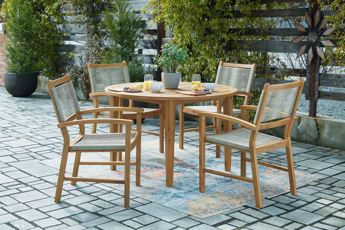 Janiyah Outdoor Dining Table and 4 Chairs Milwaukee Furniture of Chicago - Furniture Store in Chicago Serving Humbolt Park, Roscoe Village, Avondale, & Homan Square