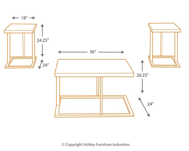 Airdon Occasional Table Set (3/CN) Milwaukee Furniture of Chicago - Furniture Store in Chicago Serving Humbolt Park, Roscoe Village, Avondale, & Homan Square