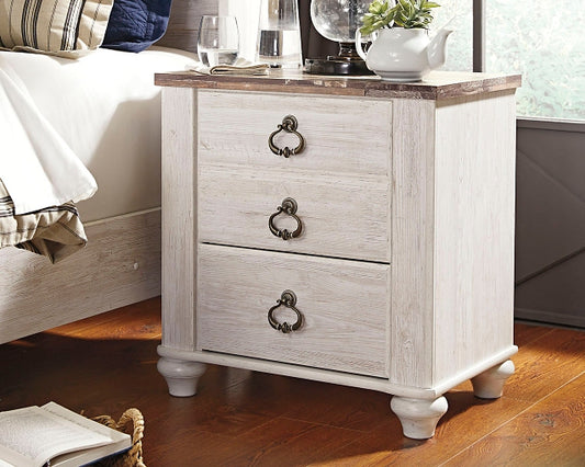 Willowton Two Drawer Night Stand Milwaukee Furniture of Chicago - Furniture Store in Chicago Serving Humbolt Park, Roscoe Village, Avondale, & Homan Square