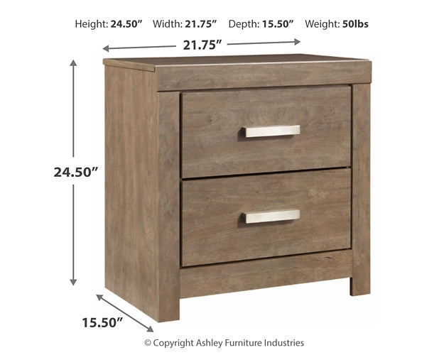 Culverbach Two Drawer Night Stand Milwaukee Furniture of Chicago - Furniture Store in Chicago Serving Humbolt Park, Roscoe Village, Avondale, & Homan Square
