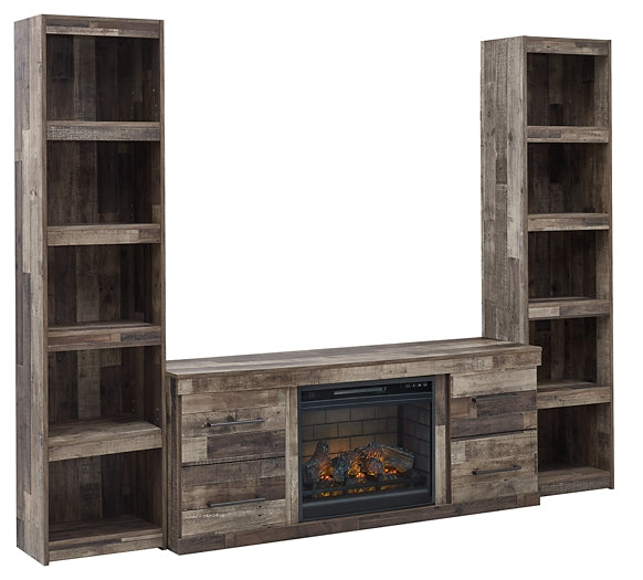 Derekson 3-Piece Entertainment Center with Electric Fireplace Milwaukee Furniture of Chicago - Furniture Store in Chicago Serving Humbolt Park, Roscoe Village, Avondale, & Homan Square
