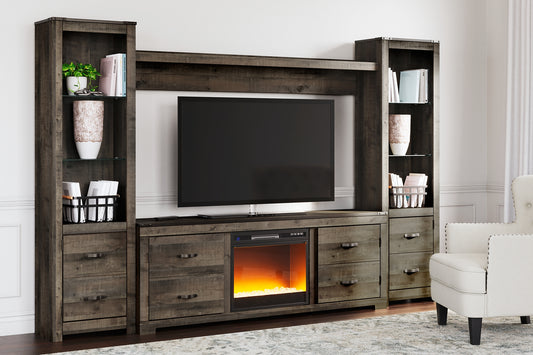 Trinell 4-Piece Entertainment Center with Electric Fireplace Milwaukee Furniture of Chicago - Furniture Store in Chicago Serving Humbolt Park, Roscoe Village, Avondale, & Homan Square