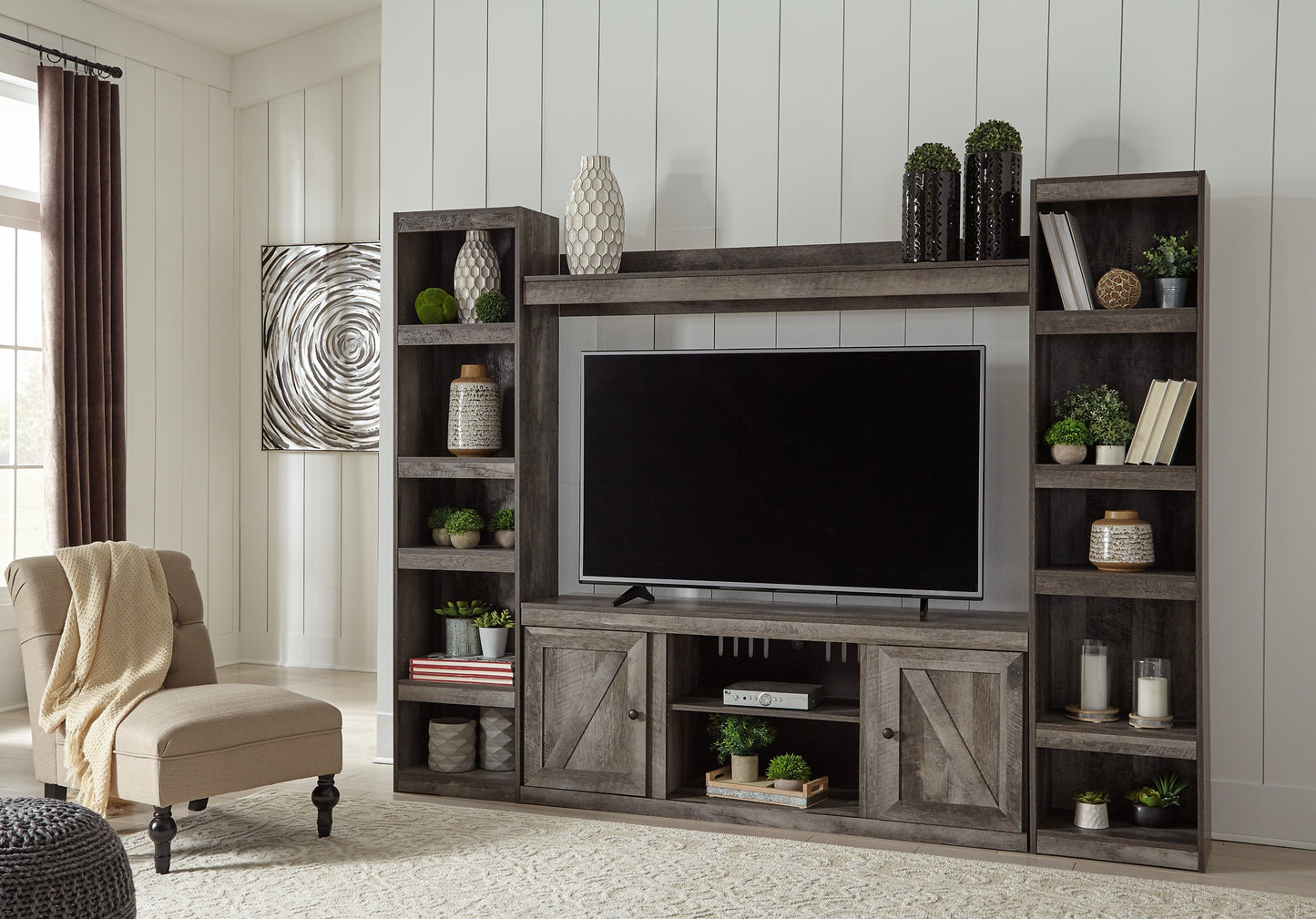 Wynnlow 4-Piece Entertainment Center Milwaukee Furniture of Chicago - Furniture Store in Chicago Serving Humbolt Park, Roscoe Village, Avondale, & Homan Square