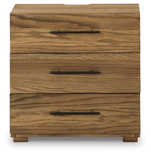 Dakmore Three Drawer Night Stand Milwaukee Furniture of Chicago - Furniture Store in Chicago Serving Humbolt Park, Roscoe Village, Avondale, & Homan Square