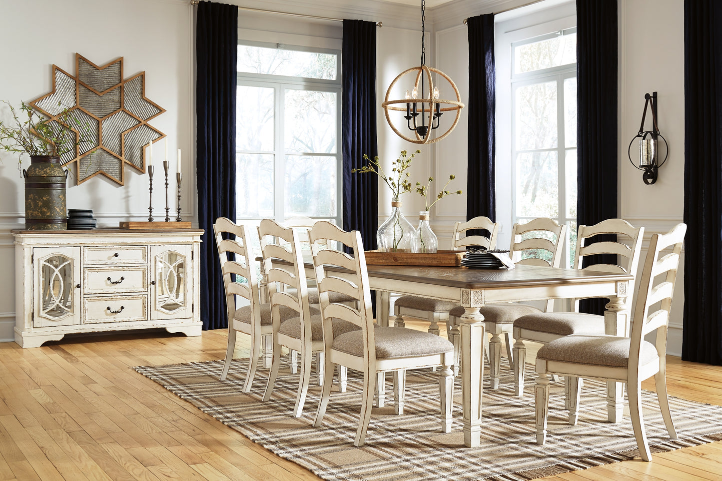 Realyn Dining Table and 8 Chairs Milwaukee Furniture of Chicago - Furniture Store in Chicago Serving Humbolt Park, Roscoe Village, Avondale, & Homan Square