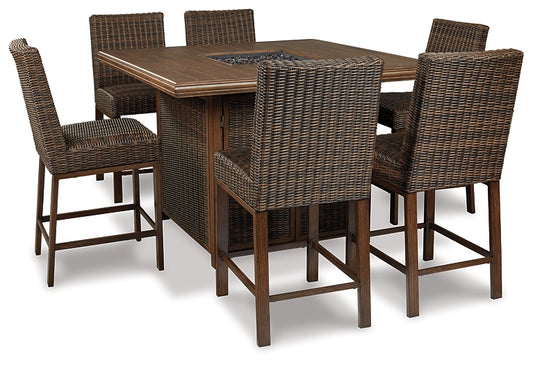 Paradise Trail Outdoor Bar Table and 6 Barstools Milwaukee Furniture of Chicago - Furniture Store in Chicago Serving Humbolt Park, Roscoe Village, Avondale, & Homan Square