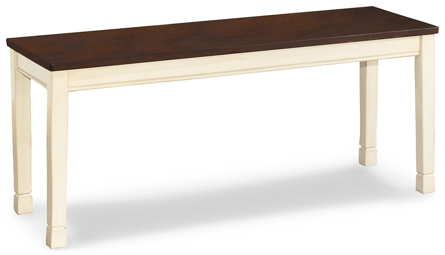 Whitesburg Dining Table and 4 Chairs and Bench Milwaukee Furniture of Chicago - Furniture Store in Chicago Serving Humbolt Park, Roscoe Village, Avondale, & Homan Square