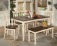 Whitesburg Dining Table and 4 Chairs and Bench Milwaukee Furniture of Chicago - Furniture Store in Chicago Serving Humbolt Park, Roscoe Village, Avondale, & Homan Square