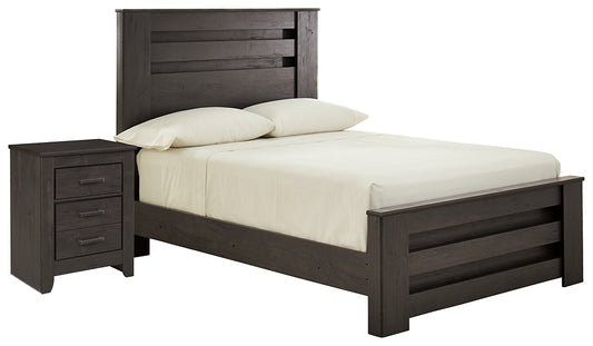 Brinxton Full Panel Bed with Nightstand Milwaukee Furniture of Chicago - Furniture Store in Chicago Serving Humbolt Park, Roscoe Village, Avondale, & Homan Square