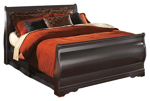 Huey Vineyard Queen Sleigh Bed with Mirrored Dresser, Chest and 2 Nightstands Milwaukee Furniture of Chicago - Furniture Store in Chicago Serving Humbolt Park, Roscoe Village, Avondale, & Homan Square