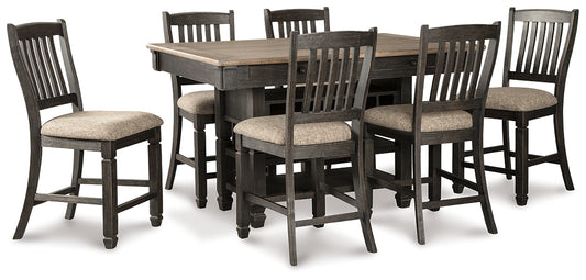 Tyler Creek Counter Height Dining Table and 6 Barstools Milwaukee Furniture of Chicago - Furniture Store in Chicago Serving Humbolt Park, Roscoe Village, Avondale, & Homan Square