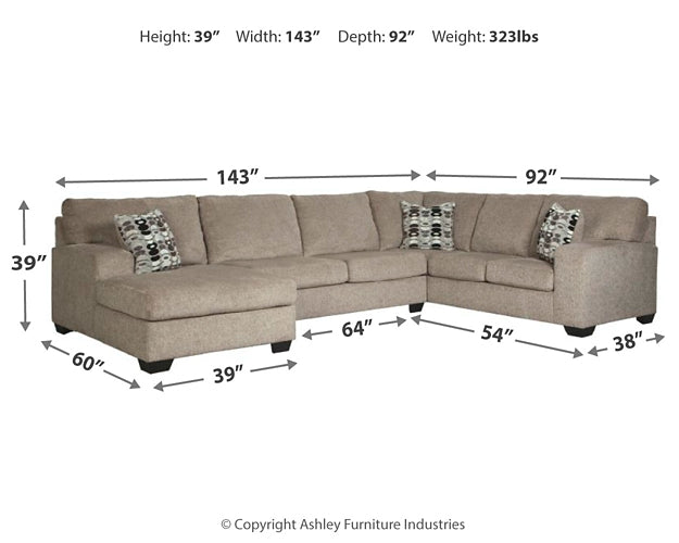 Ballinasloe 3-Piece Sectional with Ottoman Milwaukee Furniture of Chicago - Furniture Store in Chicago Serving Humbolt Park, Roscoe Village, Avondale, & Homan Square