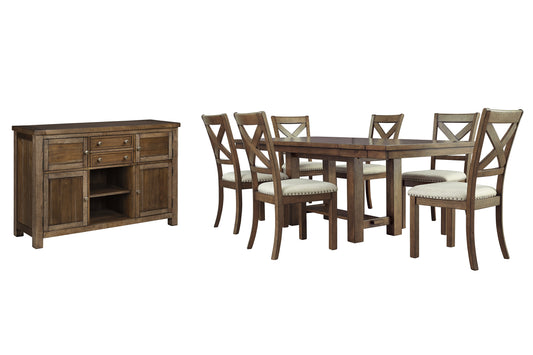 Moriville Dining Table and 6 Chairs with Storage Milwaukee Furniture of Chicago - Furniture Store in Chicago Serving Humbolt Park, Roscoe Village, Avondale, & Homan Square