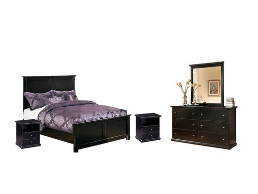 Maribel Full Panel Headboard with Mirrored Dresser and 2 Nightstands Milwaukee Furniture of Chicago - Furniture Store in Chicago Serving Humbolt Park, Roscoe Village, Avondale, & Homan Square