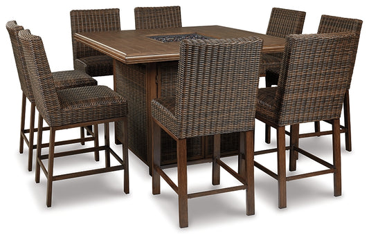 Paradise Trail Outdoor Bar Table and 8 Barstools Milwaukee Furniture of Chicago - Furniture Store in Chicago Serving Humbolt Park, Roscoe Village, Avondale, & Homan Square