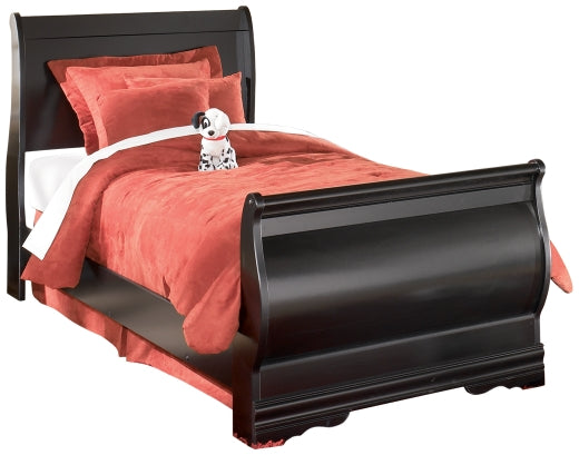Huey Vineyard Twin Sleigh Bed with Mirrored Dresser Milwaukee Furniture of Chicago - Furniture Store in Chicago Serving Humbolt Park, Roscoe Village, Avondale, & Homan Square