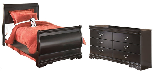Huey Vineyard Twin Sleigh Bed with Dresser Milwaukee Furniture of Chicago - Furniture Store in Chicago Serving Humbolt Park, Roscoe Village, Avondale, & Homan Square