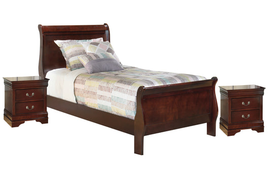 Alisdair Twin Sleigh Bed with 2 Nightstands Milwaukee Furniture of Chicago - Furniture Store in Chicago Serving Humbolt Park, Roscoe Village, Avondale, & Homan Square